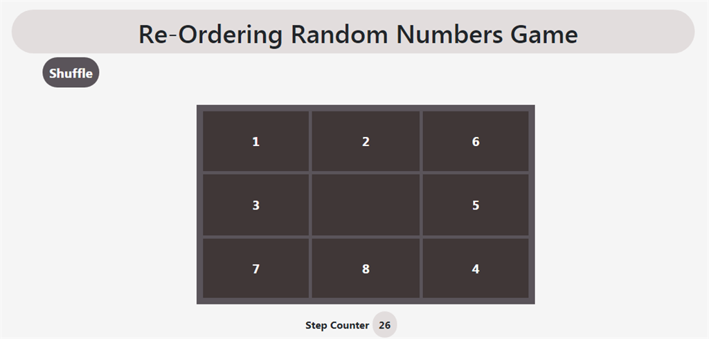 Building Re-Ordering Random Numbers Game