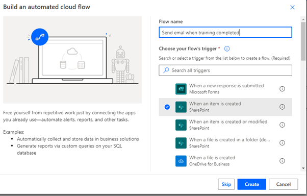 Automated Cloud flow