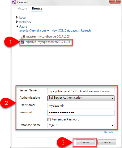 How To Query Azure SQL Database From Visual Studio