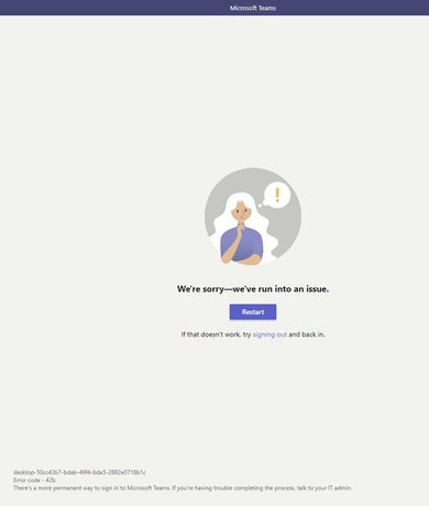 Microsoft teams error