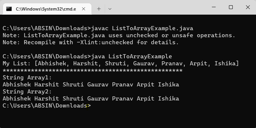 How To Convert List To Array In Java