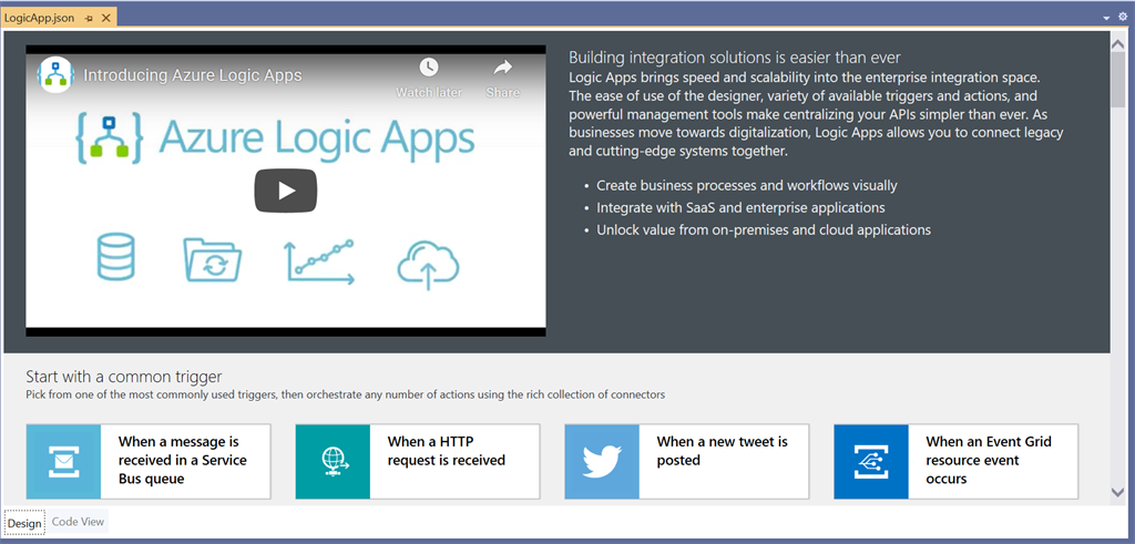 Create A Logic App In VS 2019 And Publish It To Azure