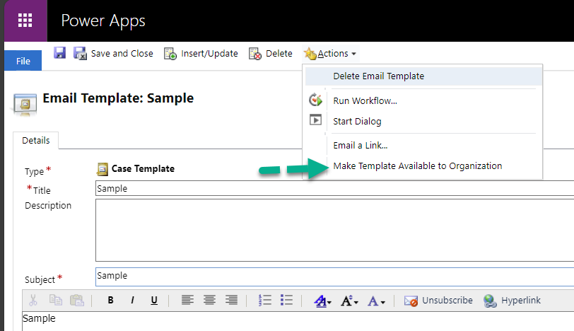 Subcomponent cannot be added to the solution in Dataverse