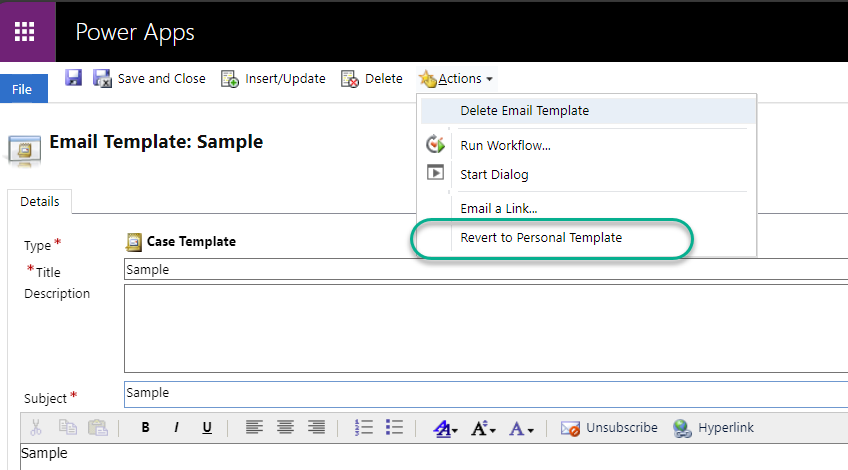 Subcomponent cannot be added to the solution in Dataverse