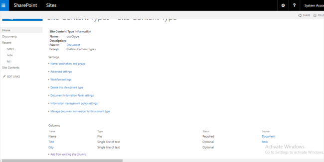 Add and Remove Site Columns from Site Content Type