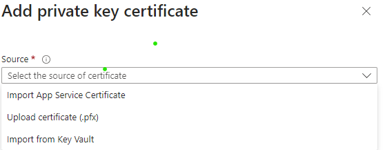 Add private key certificate