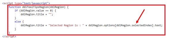 Show Tooltip For Dropdown Selected Text Using JavaScript