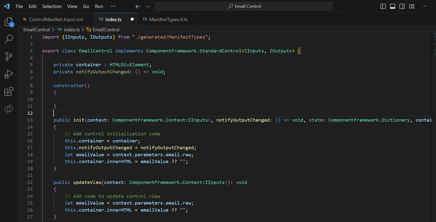 Test environment Code