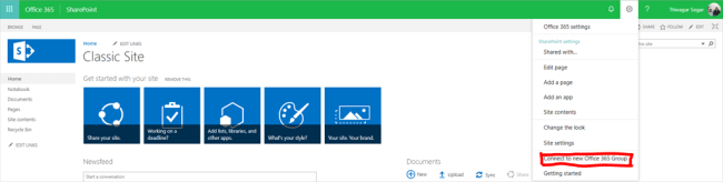 Convert Classic Site Collection To Modern Site Within OOTB Feature