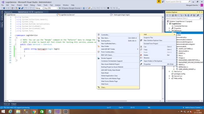 Log In Using ASP.NET MVC and WCF SOAP With Entity framework Using LINQ