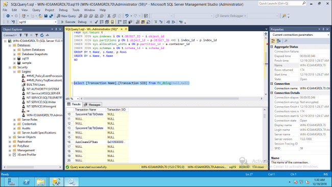 Forensic Analysis of Users Who Performed Certain Transactions on Database