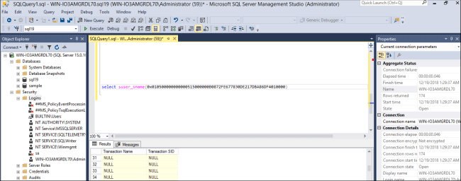 Forensic Analysis of Users Who Performed Certain Transactions on Database