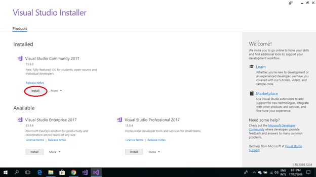 Installing Xamarin using Visual Studio 2017