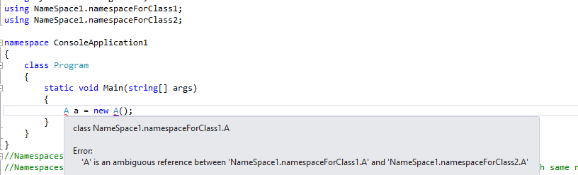 Namespaces In C#