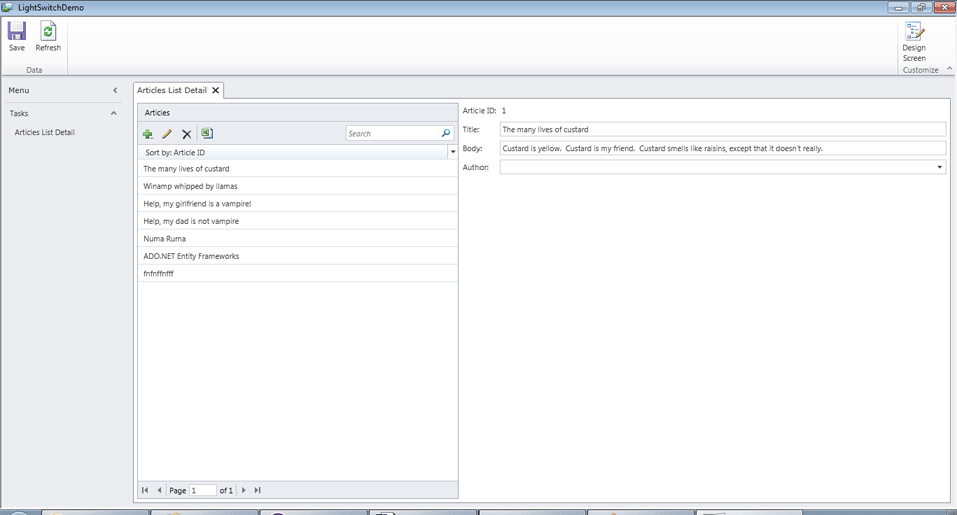 Application open in  LightSwitch2011
