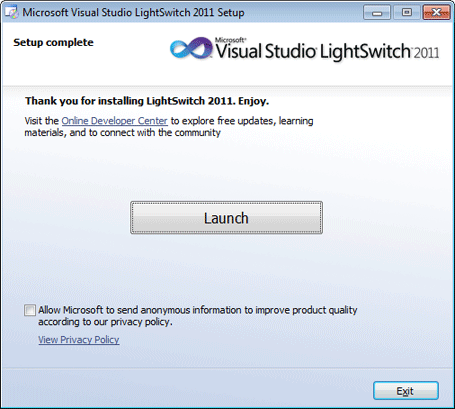 Download LightSwitch in 2011
