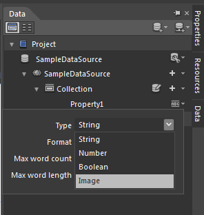 dropdown list in Blend