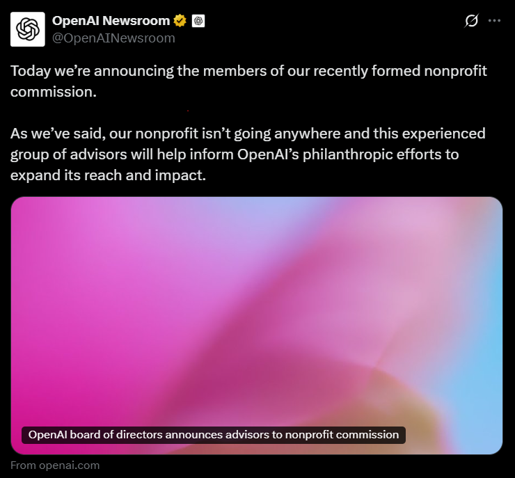 OpenAI Nonprofit Commission Advisors