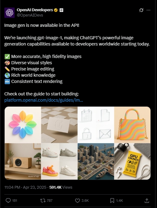 Image gen is available in API