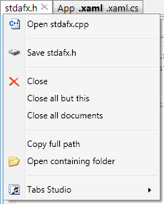 Open corresponding file command in tab context menu