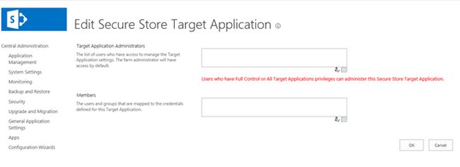 Edit Secure Target Application
