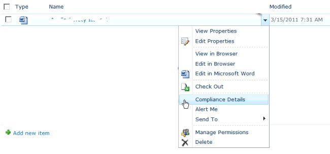 Select Compliance Details