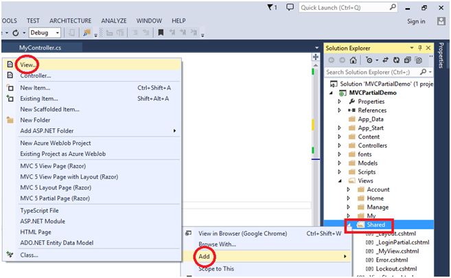 Partial Views In ASP.NET MVC