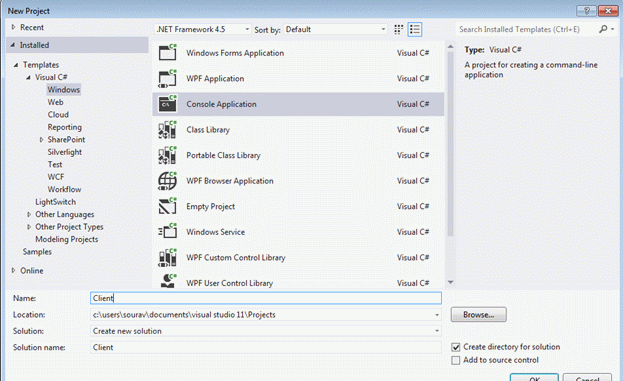 wcf Console application