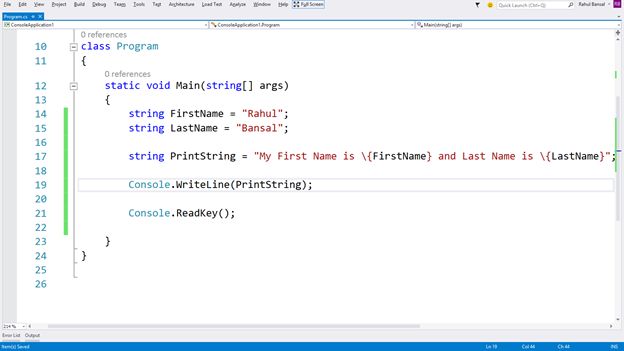 Easy String Interpolation in C# 6.0