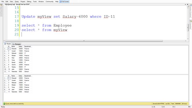 Insert, Update and Delete in a SQL View