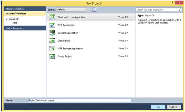 Create Context Menu on Windows Forms Form with C#