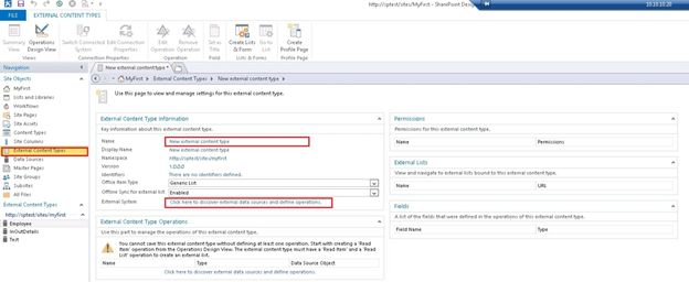 connection for external data source