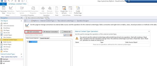 external data source operations
