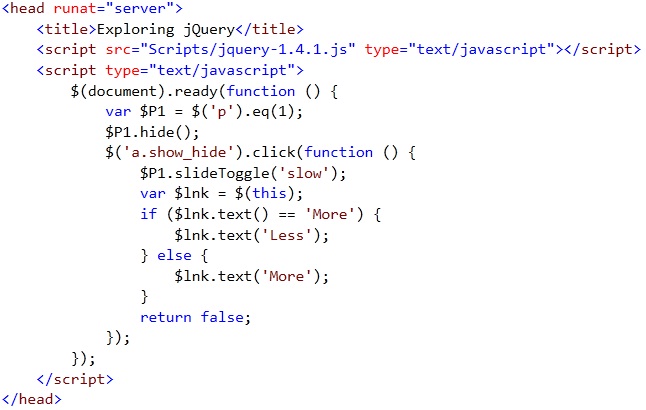 Fancy and Animated Hide and Show of Paragraph Tag Using jQuery