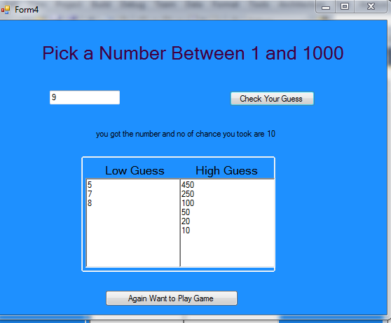 Output of 1 and 1000