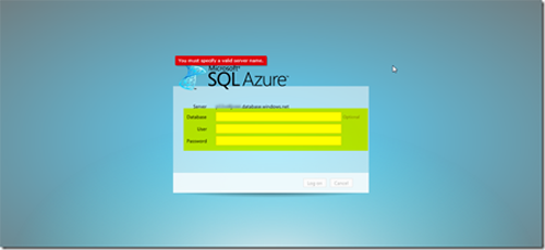 SQL Azure Management Portal