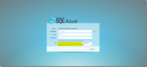 SQL Azure Management Portal
