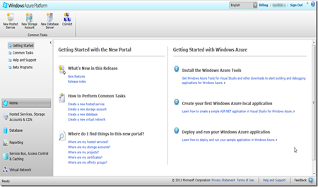 Sign in to management portal 