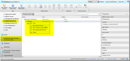 Updated Windows Azure Management Portal
