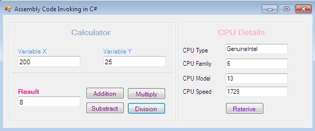Executing Assembly Code in C#