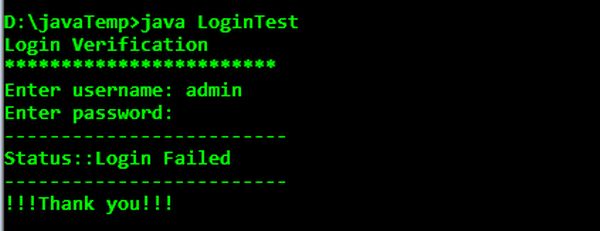 java login test