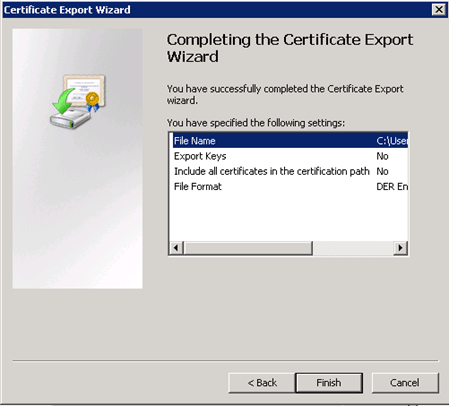 Export the Security Certificate Sharepoint