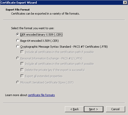 Export File Format Sharepoint