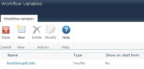 created Workflow variable