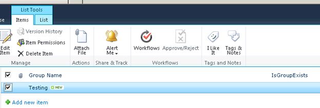Workflows in the ribbon interface