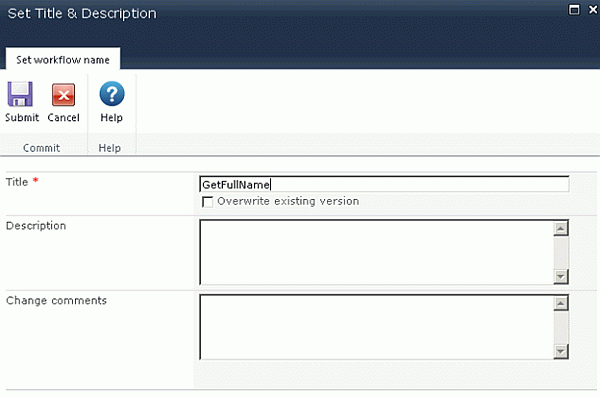 Change Comments for workflow