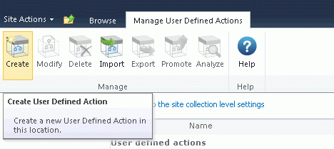 SharePoint ribbon interface