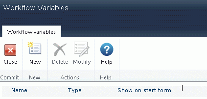 ccreate new workflow Variables