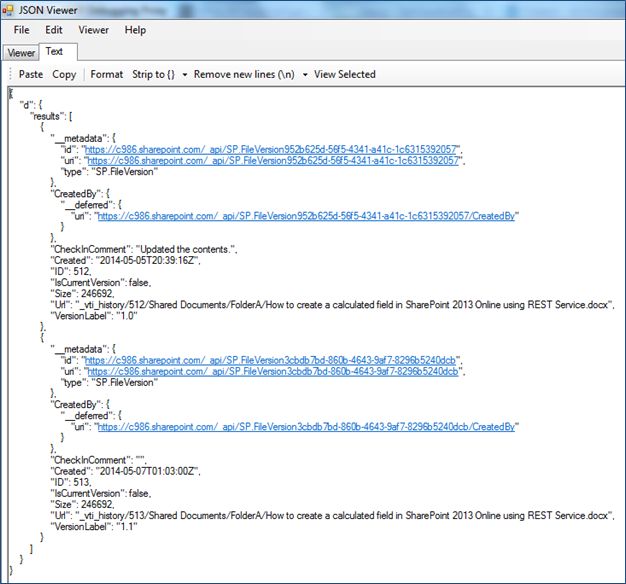 How to Get the File Versions in SharePoint Online Using REST API