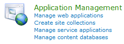 application manegment in sharepoint 2010